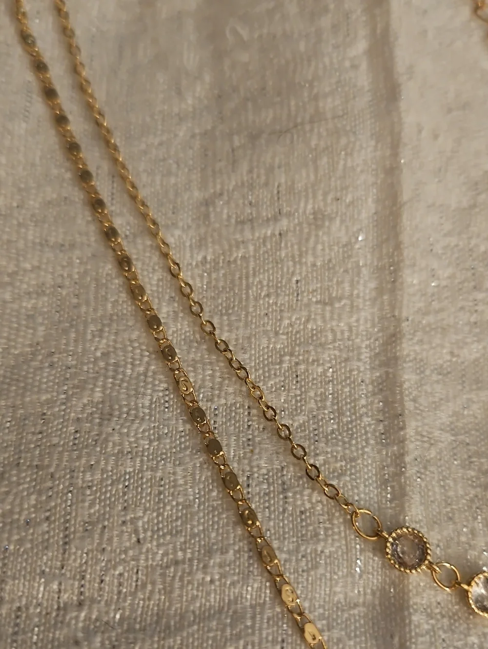 Dainty Gold Plated Layered Crystal Sun & Eye Harmony Pendant Chain Necklace